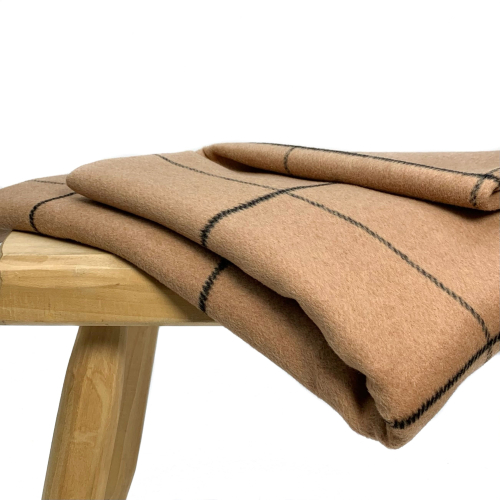 RESTSTÜCK 1,40m !!! - Mantelflausch - Karo Norwich - beige