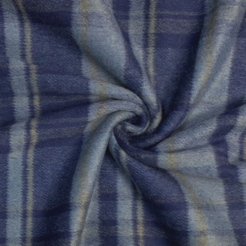 Preview: RESTSTÜCK 0,50m !!! - Mantelflausch - Karo Yorkshire - blue