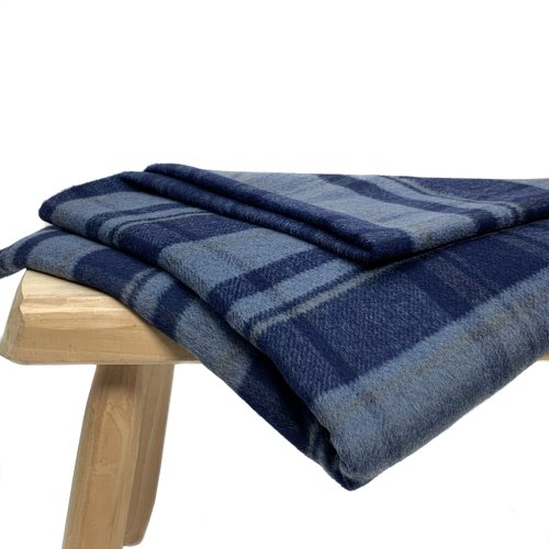 RESTSTÜCK 1,50m !!! - Mantelflausch - Karo Yorkshire - blue