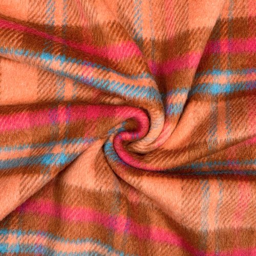 Preview: RESTSTÜCK 1,90m !!! - Mantelflausch - Multicolor - orange/pink/türkis