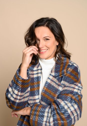 Mantelflausch - Kadence - blue/cognac