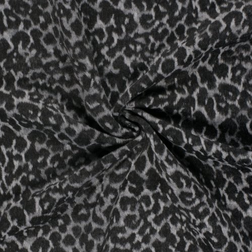 Mantelstoff - Leona Leo - grey/black