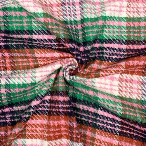 Mantelstoff - Brushed Checks - rose