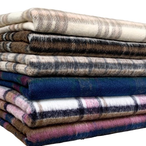 Preview: RESTSTÜCK 1,50m !!! - Mantelflausch - Karo Kinsale - beige