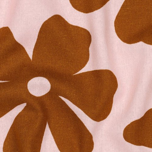 Viskose Leinen - Margot Flowers - rosa/brown
