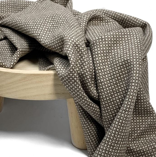 RESTSTÜCK 1,50m !!! - Tweed - Matteo - schlamm/naturweiß - made in Italy