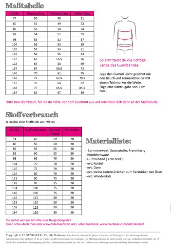 Papierschnittmuster - Jogginghose Chris - Kinder - Fadenkäfer