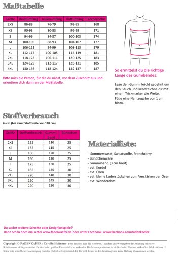 Papierschnittmuster - Jogginghose Chris - Herren - Fadenkäfer