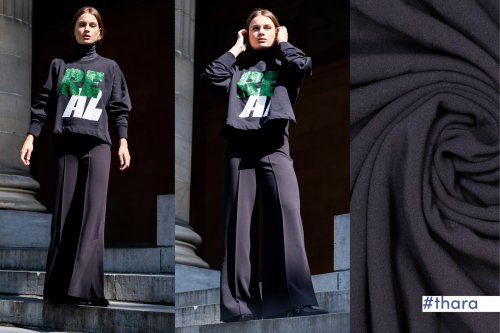 Viskose Stretch - Crepe - black - Fibremood