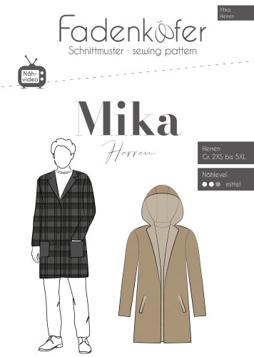 Papierschnittmuster - Mantel Mika - Herren - Fadenkäfer