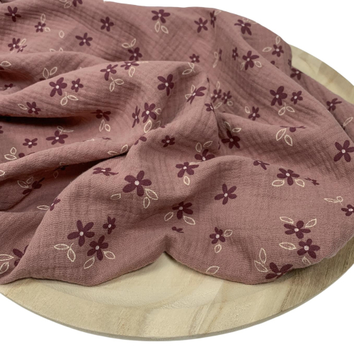 RESTSTÜCK 1,10m !!! - Musselin - Amelie Flowers - mauve