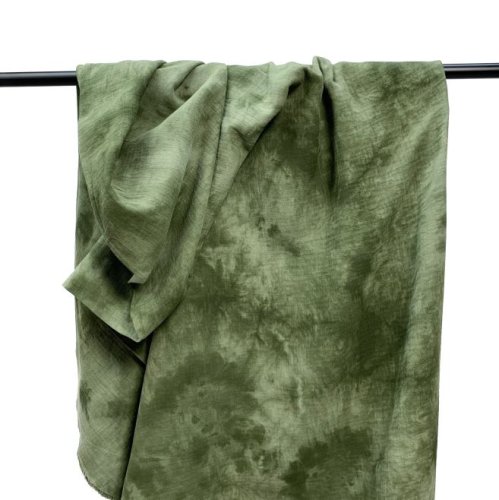 Musselin - Batik - olivgrün