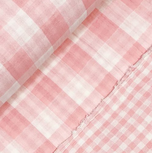 Musselin - Checks - Double Sided - old rose