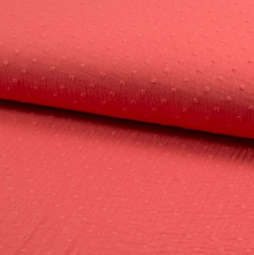 Musselin - Dobby - coral