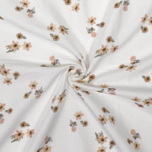Preview: RESTSTÜCK 1,20m !!! - Musselin - Elin Flowers - white