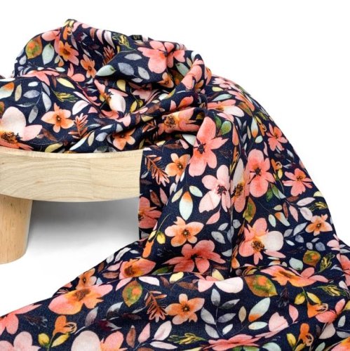 Musselin - Flower Madeleine - navy