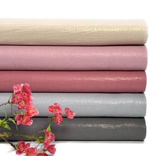 Preview: RESTSTÜCK 0,60m !!! - Musselin - Glitter - ochre