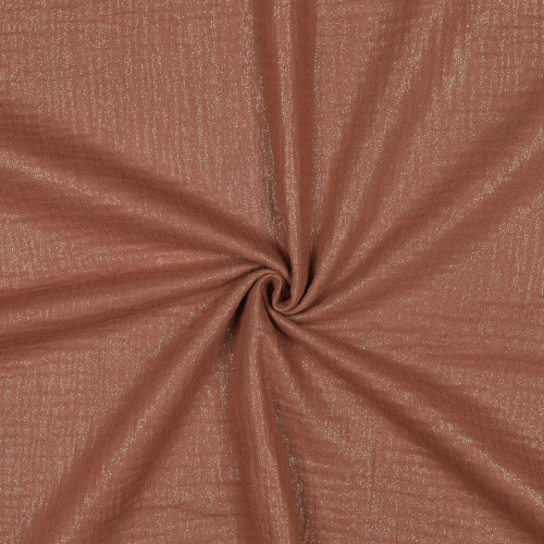 Preview: RESTSTÜCK 0,50m !!! - Musselin - Glitter - cognac