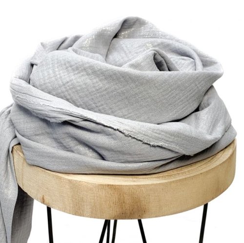 Musselin - Glitter - grey