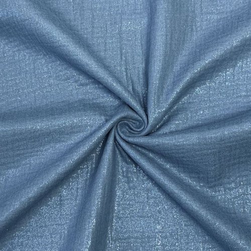 Preview: RESTSTÜCK 70cm !!! - Musselin - Glitter - indigo