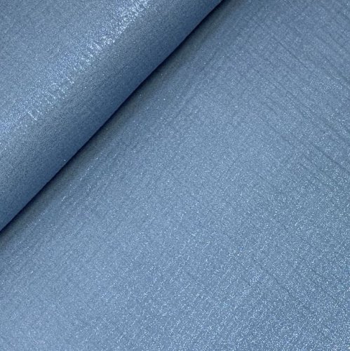 Preview: RESTSTÜCK 70cm !!! - Musselin - Glitter - indigo