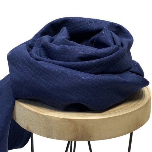 Musselin - Glitter - navy