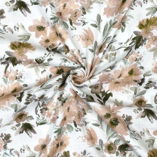 Musselin - Isa Flowers - white