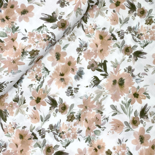 Preview: RESTSTÜCK 1,00m !!! - Musselin - Isa Flowers - white