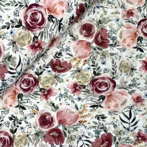 Musselin - Ivie Flower - white