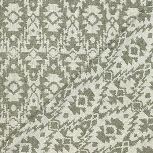 Musselin Jacquard - Aztec - khaki/ecru