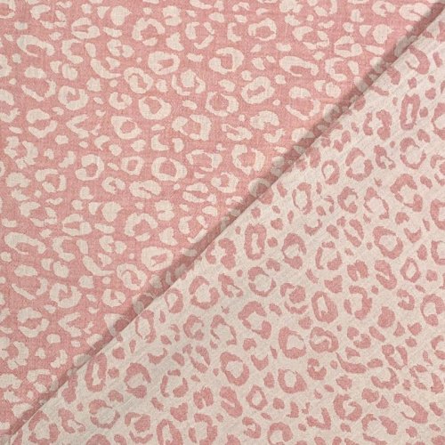 Preview: RESTSTÜCK 0,90m !!! - Doubleface Musselin - Leo - Semere - rosa/ecru