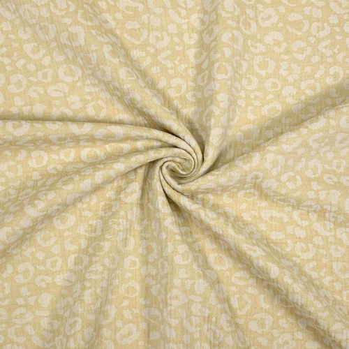 Preview: RESTSTÜCK 0,90m !!! - Doubleface Musselin - Leo - Semere - yellow/ecru