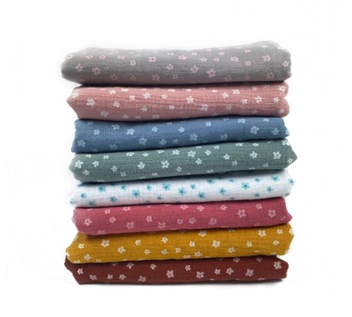 Preview: Musselin - Little Flowers - weiss