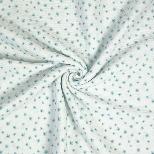 Preview: RESTSTÜCK 1,40m !!! - Musselin - Little Flowers - weiss