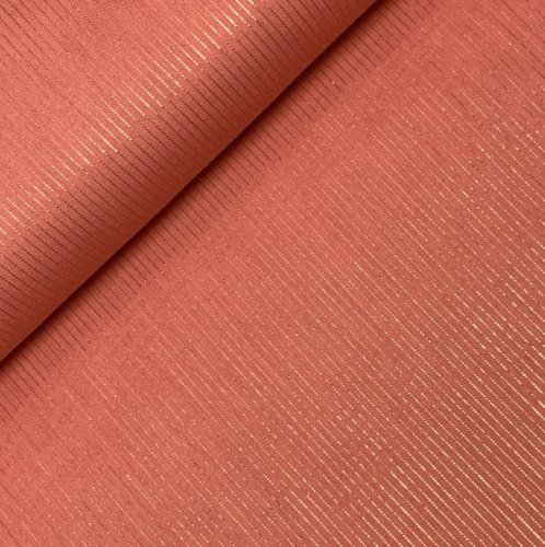 Musselin - Lurex Streifen - peach