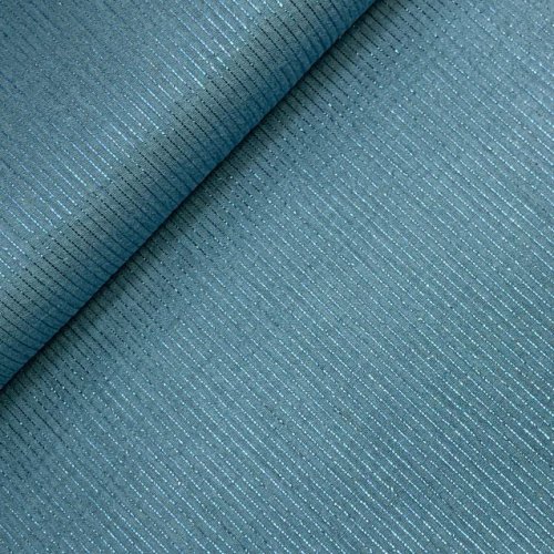 Musselin - Lurex Streifen - dusty blue