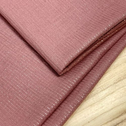 Musselin - Lurex Streifen - old pink