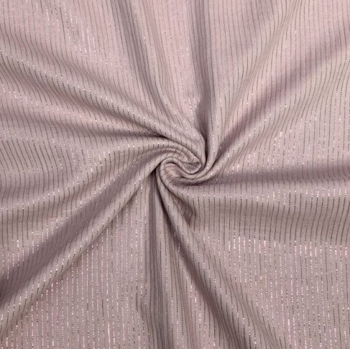 RESTSTÜCK 70cm !!! - Musselin - Lurex Streifen - old rose