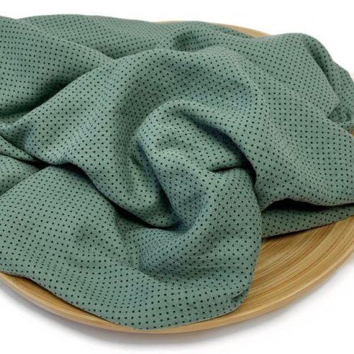 RESTSTÜCK 50cm !!! - Musselin - Mini Dots - dusty green