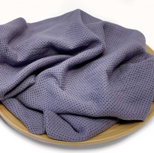 Musselin - Mini Dots - purple