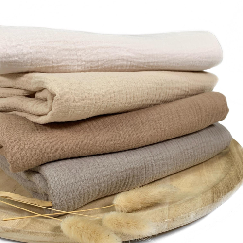 Preview: RESTSTÜCK 2,00m !!! - Musselin - Nature uni - taupe