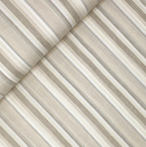 Preview: RESTSTÜCK 0,50m !!! - Musselin - Sanded Stripes - beige