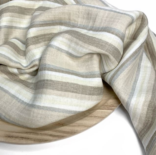 RESTSTÜCK 0,50m !!! - Musselin - Sanded Stripes - beige