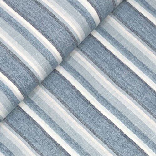 RESTSTÜCK 1,4m !!! - Musselin - Sanded Stripes - blue
