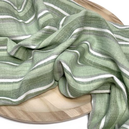 RESTSTÜCK 1,4m !!! - Musselin - Sanded Stripes - green