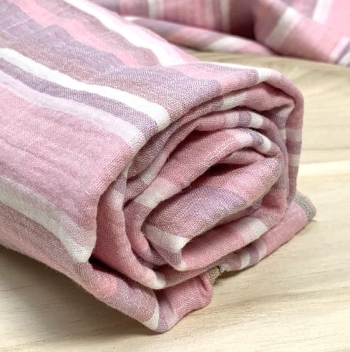 RESTSTÜCK 1,4m !!! - Musselin - Sanded Stripes - rose