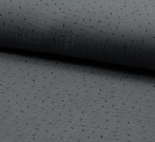 Musselin - Short stripes - dark grey