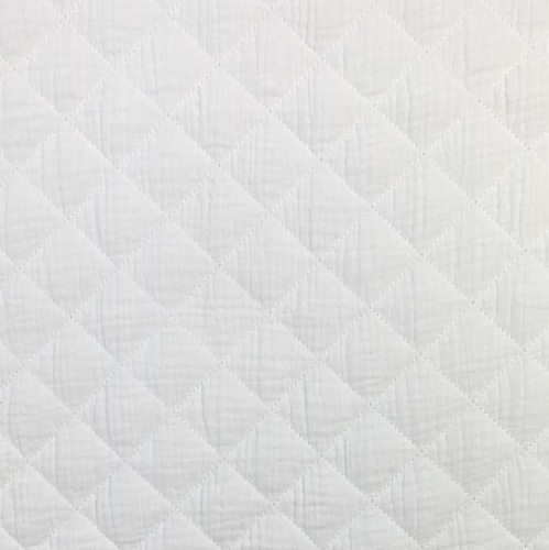 Preview: RESTSTÜCK 1,00m !!! - Musselin - Stepper - Raute groß - offwhite