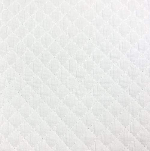 Preview: RESTSTÜCK 1,00m !!! - Musselin - Stepper - Raute klein - offwhite