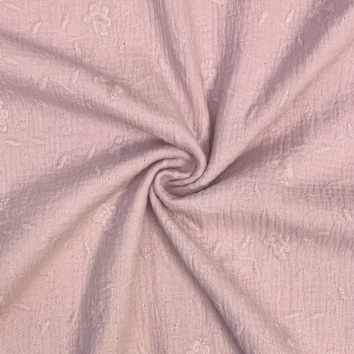 Musselin - Stickerei - rosa